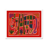 Roaring Tiger Appliqué - Tirage d’art de broderie mola / Toile, 14x11’’ / 36x28cm / Sans cadre / Bordure blanche, affiches, impressions et œuvres d’art visuel,