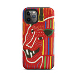 Roaring Tiger Appliqué - Mola Embroidery Phone Case, Iphone 11 Pro / Matte, Mobile Cases, Toby Leon
