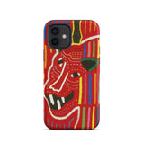Roaring Tiger Appliqué - Mola Embroidery Phone Case, Iphone 12 / Matte, Mobile Cases, Toby Leon