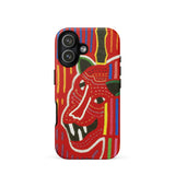 Roaring Tiger Appliqué - Mola Embroidery Phone Case, Iphone 17 / Matte, Mobile Cases, Toby Leon