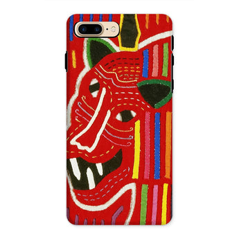 Roaring Tiger Appliqué - Mola Embroidery Phone Case, Iphone 8 Plus / Matte, Mobile Cases, Toby Leon