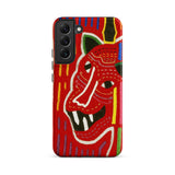 Roaring Tiger Appliqué - Mola Embroidery Phone Case, Samsung Galaxy S22 Plus / Matte, Mobile Cases, Toby Leon