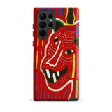 Roaring Tiger Appliqué - Mola Embroidery Phone Case, Samsung Galaxy S22 Ultra / Matte, Mobile Cases, Toby Leon