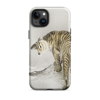 Roaring Tiger - Ohara Koson Shin-hanga Phone Case Iphone 15 Plus / Matte Tiger-themed Phone Case Ohara Koson, Koson’s Fierce Tiger, Koson