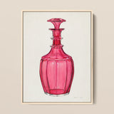 Rose Pink Carafe - Janet Riza 1930s Glassware Art Print / Canvas, 12x16’’ / 31x41cm / Natural Frame, Posters Prints & Visual Artwork, Toby