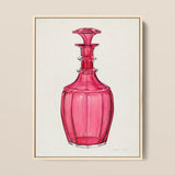 Rose Pink Carafe - Janet Riza 1930s Glassware Art Print / Canvas Vibrant Fuchsia Glass Decanter Faceted Geometric Design Ornate Riza’s,