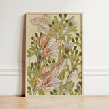 Framed Artwork Intricately Illustrated Fish Among Stylized Green Auguste Racinet, Maurice Pillard Verneuil, Art Nouveau Print