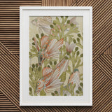 Rouget - Maurice Pillard Verneuil Art Nouveau Print / Canvas Framed Artwork Stylized Illustration Fish Among Green Seaweed Auguste Racinet,