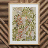 Rouget - Maurice Pillard Verneuil Art Nouveau Print / Canvas Framed Artwork Watercolor Illustration Fish Among Green Seaweed Auguste