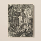 The Round Tower - Lámina de arte de Giovanni Battista Piranesi / Lienzo, 12x16’’ / 31x41cm / Marco natural, Pósters, impresiones y arte visual,