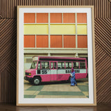Route 55 - Stampa artistica fotografica di street photography colorata di Kl / Tela, 24x32’’ / 61x81cm / Cornice naturale / Passe-partout, Poster, stampe e arte visiva,