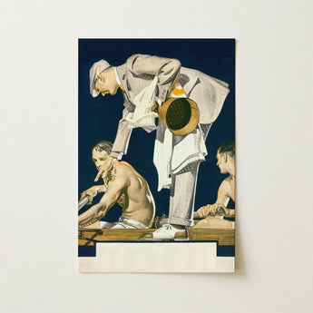Rowing Crew Kuppenheimer Ad (1923) - J.c. Leyendecker Art Print / Canvas Vintage-style Poster Man White Attire Brass Instrument Deep