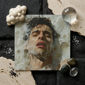 Rub-a-dub - Sexy Gay Dream Art Print / Canvas Square Photograph Man Submerged Soapy Water Framed Textured Homoerotic, Petit Mort, Prints