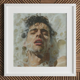 Rub-a-dub - Sexy Gay Dream Art Print / Canvas White-framed Artwork Man Dark Wet Hair Submerged Soapy Homoerotic, Petit Mort, Prints