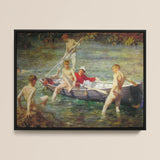 Ruby Gold and Malachite - Henry Scott Tuke Art Print / Canvas Framed Painting Group Young Men Boat Water Rendered Tuke’s, Unfolds,