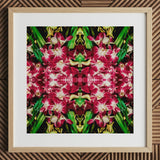 Ruby Reds - Bkk Flower Market Orchid Op-Art-Print / Leinwand, 12x12’’ / 31x31cm / Naturrahmen / Passepartout, Poster, Drucke & visuelle Kunstwerke,