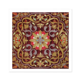Russian Embroidery - Matthew Digby Wyatt Art Print / Canvas Ornate Floral Medallion Pattern Golden Scrollwork Burgundy Background, Tsarist