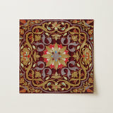 Russian Embroidery - Matthew Digby Wyatt Art Print / Canvas Rich Burgundy Velvet Square Panel Adorned Intricate Gold, Tsarist Splendor