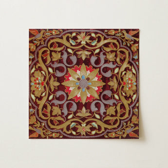 Russian Embroidery - Matthew Digby Wyatt Art Print / Canvas Rich Burgundy Velvet Square Panel Adorned Intricate Gold Matthew Digby Wyatt,