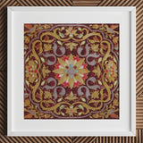 Russian Embroidery - Matthew Digby Wyatt Art Print / Canvas Richly Embroidered Square Textile Central Golden Floral Motif, Tsarist Splendor