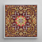 Russian Embroidery - Matthew Digby Wyatt Art Print / Canvas Square-framed Piece Ornate Embroidered Artwork Central Floral Motif, Tsarist