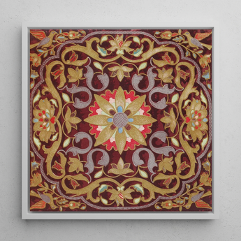 Russian Embroidery - Matthew Digby Wyatt Art Print / Canvas Square-framed Piece Ornate Embroidered Artwork Central Floral Motif Matthew