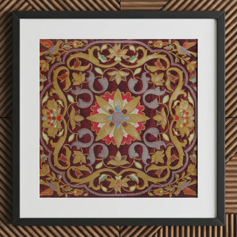 Russian Embroidery - Matthew Digby Wyatt Art Print / Canvas Square-framed Piece Ornate Embroidered Textile Central Golden, Tsarist Splendor