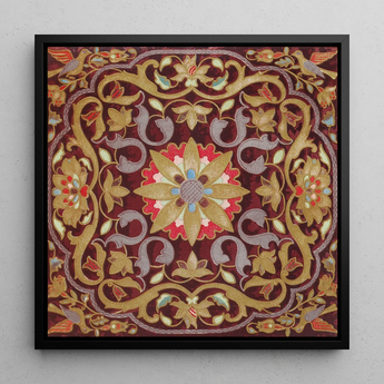 Russian Embroidery - Matthew Digby Wyatt Art Print / Canvas Square-framed Piece Ornate Embroidered Wall Art Central Floral Matthew Digby
