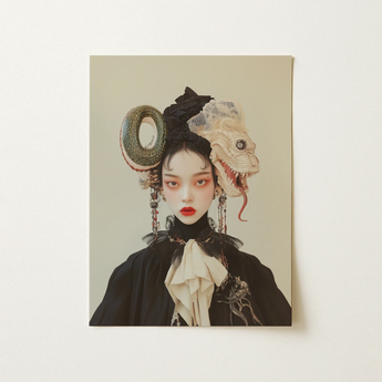 Ryoko - Lesbian Dragon Queen Art Print / Canvas, 12x16’’ / 31x41cm / Unframed / no Border, Posters Prints & Visual Artwork, Toby Leon