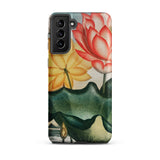 Sacred Egyptian Bean - Robert John Thornton Phone Case Samsung Galaxy S21 Plus / Matte Phone Case Detailed Illustration Pink Yellow Lotus