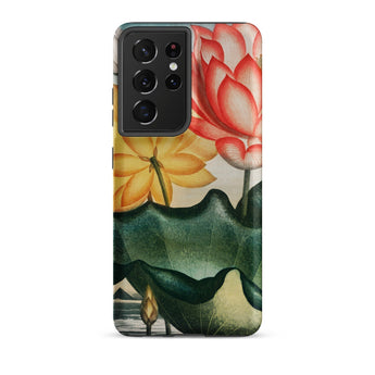 Sacred Egyptian Bean - Robert John Thornton Phone Case Samsung Galaxy S21 Ultra / Matte Phone Case Detailed Illustration Pink Yellow Lotus