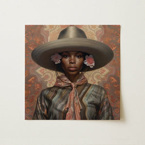 Sadie - Lesbian Black Cowgirl Art Print / Canvas, 12x12’’ / 31x31cm / Unframed / no Border, Posters Prints & Visual Artwork, Toby Leon