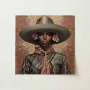 Sadie - Lesbian Black Cowgirl Art Print / Canvas, Elegant Outlaw Reminding, Cowgirl Spirit’s Queer, Lesbian Black Cowgirl