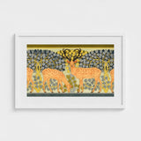 Sagittaire - Maurice Pillard Verneuil Deer Art Print / Canvas Artistic Framed Stylized Orange Spotted Coats, Nouveau, Woodland Realm Prints