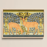 Sagittaire - Maurice Pillard Verneuil Deer Art Print / Canvas Framed Art Nouveau-style Print Two Spotted Deer Amidst Maurice Pillard