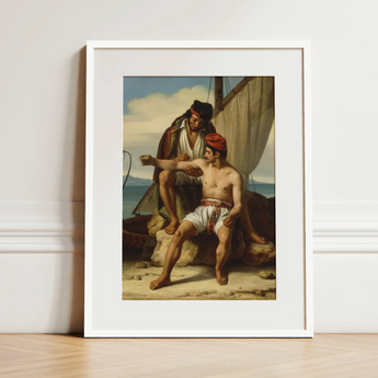 The Sailor’s Tattoo - Stampa artistica su carta / tela di Constatin Jean Marie Prevost / 12x16’’ / 31x41cm / Cornice bianca / Passe-partout, Poster Stampe e Visual