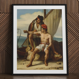 The Sailor’s Tattoo - Stampa artistica su carta / tela di Constatin Jean Marie Prevost / 24x32’’ / 61x81cm / Cornice nera / Passe-partout, Poster Stampe e Visual