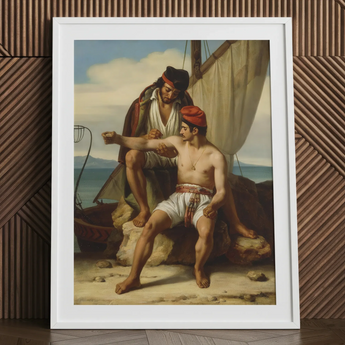 The Sailor’s Tattoo - Stampa artistica su carta / tela di Constatin Jean Marie Prevost / 24x32’’ / 61x81cm / Cornice bianca / Passe-partout, Poster Stampe e Visual