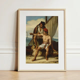 The Sailor’s Tattoo - Constatin Jean Marie Prevost Art Print / Canvas Framed Classical Painting Two Men Historical Attire Coastal Romantic