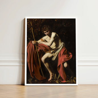 Framed Reproduction Caravaggio’s ?The Conversion St Saint John, Caravaggio Art Print
