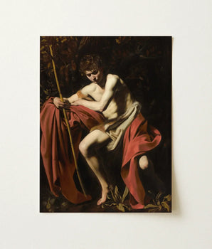 Framed Reproduction Caravaggio’s Boyhood St Saint John, Caravaggio Art Print