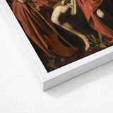 Framed Reproduction Classical Painting Rich Red Drapery Detailed Saint John, Caravaggio’s, Caravaggio Art Print