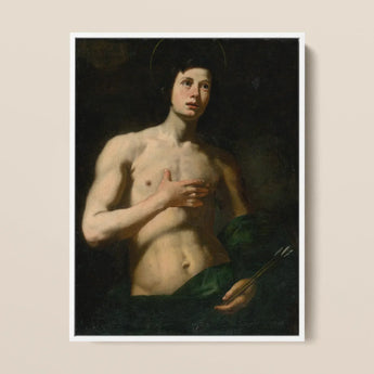 Saint Sebastian - Lorenzo Lippi Art Print / Canvas Framed Classical Oil Painting Young Nude Male Figure, Lippi’s, Leans, Florentine Baroque