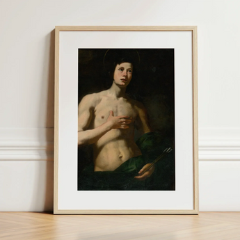 Saint Sebastian - Lorenzo Lippi Art Print / Canvas Framed Reproduction Classical Painting Young Nude Male Figure, Lippi’s, Leans,