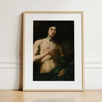 Saint Sebastian - Lorenzo Lippi Art Print / Canvas Framed Reproduction Classical Painting Young Nude Male Figure, Lippi’s, Leans,