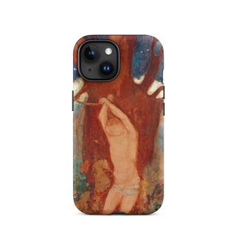 Saint Sebastien - Odilon Redon Phone Case Iphone 15 / Matte Rugged Phone Case Vibrant Painterly Depiction Nude Figure Odilon Redon Paints,