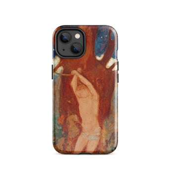 Saint Sebastien - Odilon Redon Phone Case Iphone 14 / Gloss Rugged Phone Case Vibrant Textured Print Expressive Painting Odilon Redon