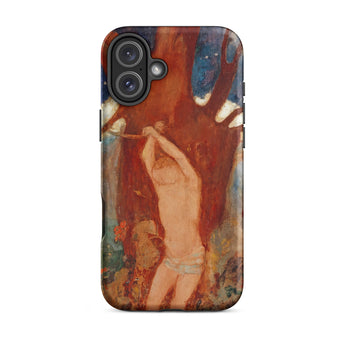 Saint Sebastien - Odilon Redon Phone Case Iphone 16 Plus / Matte Phone Case Vibrant Textured Painting Nude Figure Red Odilon Redon Paints,
