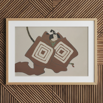 Samurai - Kamisaka Sekka Kunstdruck / Leinwand, 30x20’’ / 76x51cm / Naturrahmen / Passepartout, Poster-Drucke & visuelle Kunstwerke, Toby Leon