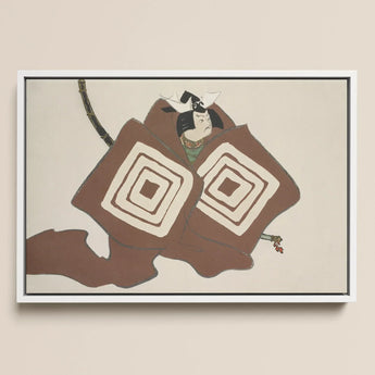 Samurai - Kamisaka Sekka Art Print / Canvas Framed Artwork Stylized Japanese Traditional Armor Bold, Warrior’s Garment Ripple, Rinpa